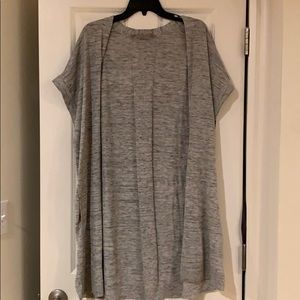 Athleta Gray Short Sleeve Cardigan